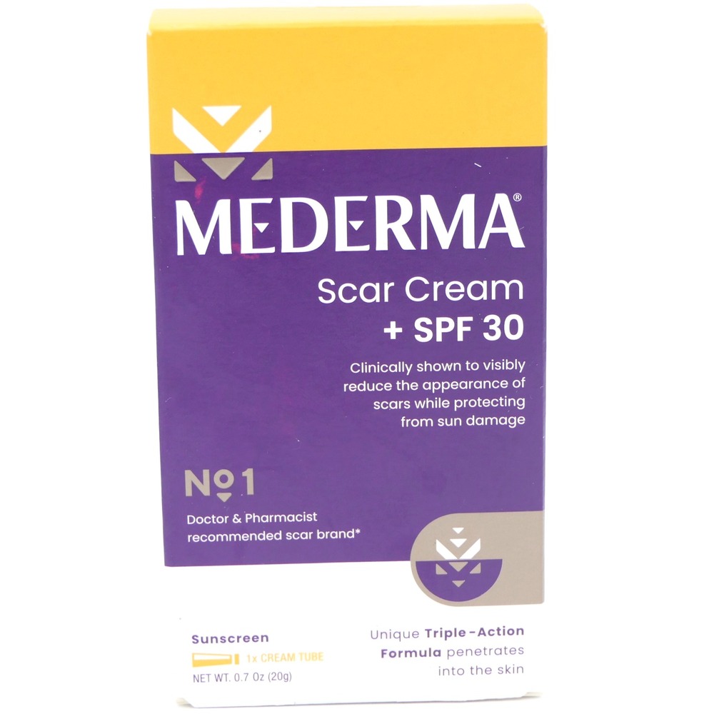 Mederma Scar Cream + SPF 30 Sunscreen 0.7 oz Exp 12/27 Triple Action Formula